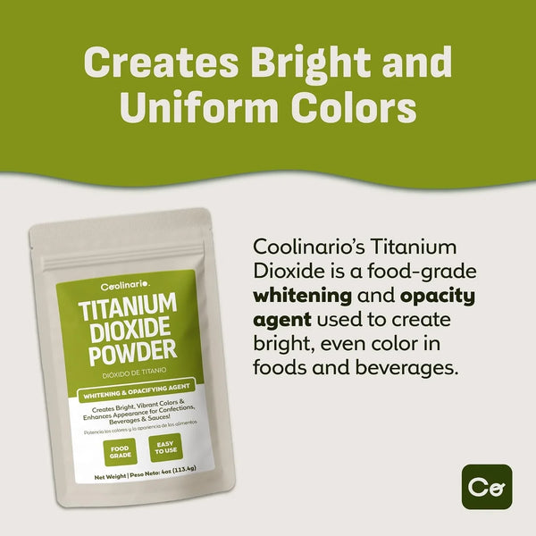 Titanium Dioxide Powder (1 LB) Food Grade | Whitening & Opacifying Agent for Confections, Beverages & Sauces, Creates Bright, Vibrant Colors & Enhances Appearance3