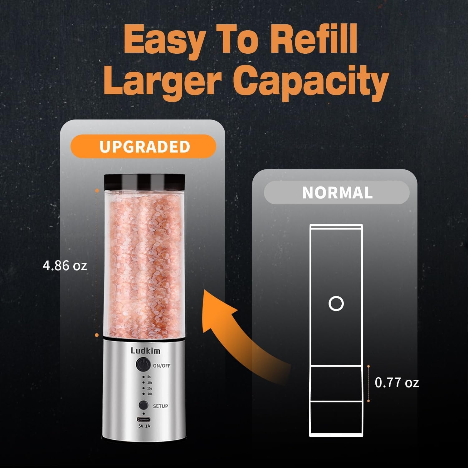 electric-salt-and-pepper-grinder-240ml-large-capacity-rechargeable-automatic-salt-and-pepper-shakers-with-5-20s-timer-led-adjustable-coarseness-kitchen-appliances-birthday-gifts-for-women-men