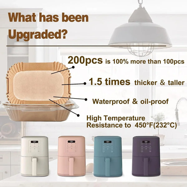 Air Fryer Liners for Bella, Rectangle Air Fryer Liners, Airfryer Liners for Ninja2