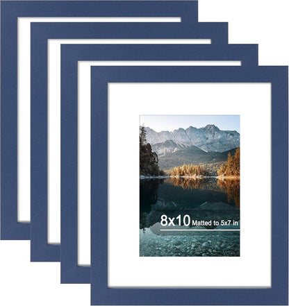 8X10 Picture Frame Set of 4 with Real Glass, Wall & Tabletop Display1