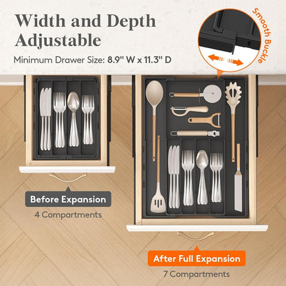 Expandable Silverware Drawer Organizer, Utensil Tray for Kitchen6