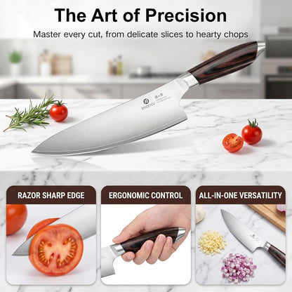 Japanese Chef Knife 8 Inch, Sharp Kitchen Knife in Japanese HC Steel4