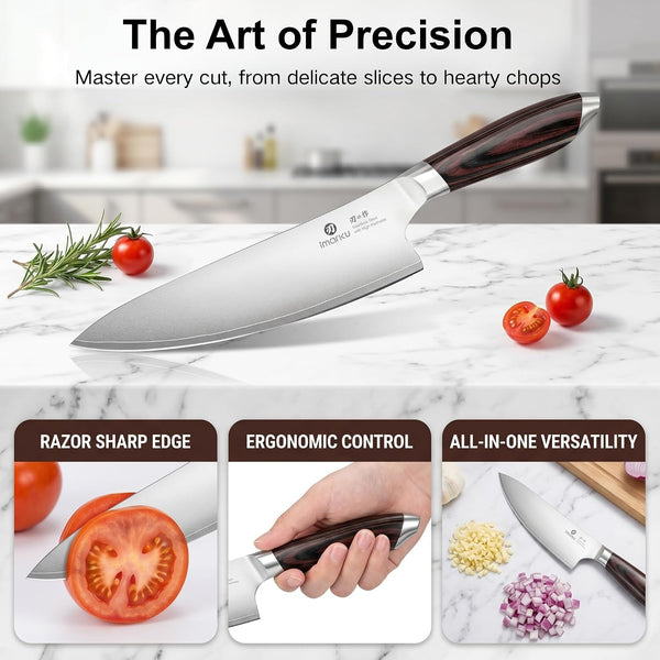 Japanese Chef Knife 8 Inch, Sharp Kitchen Knife in Japanese HC Steel4