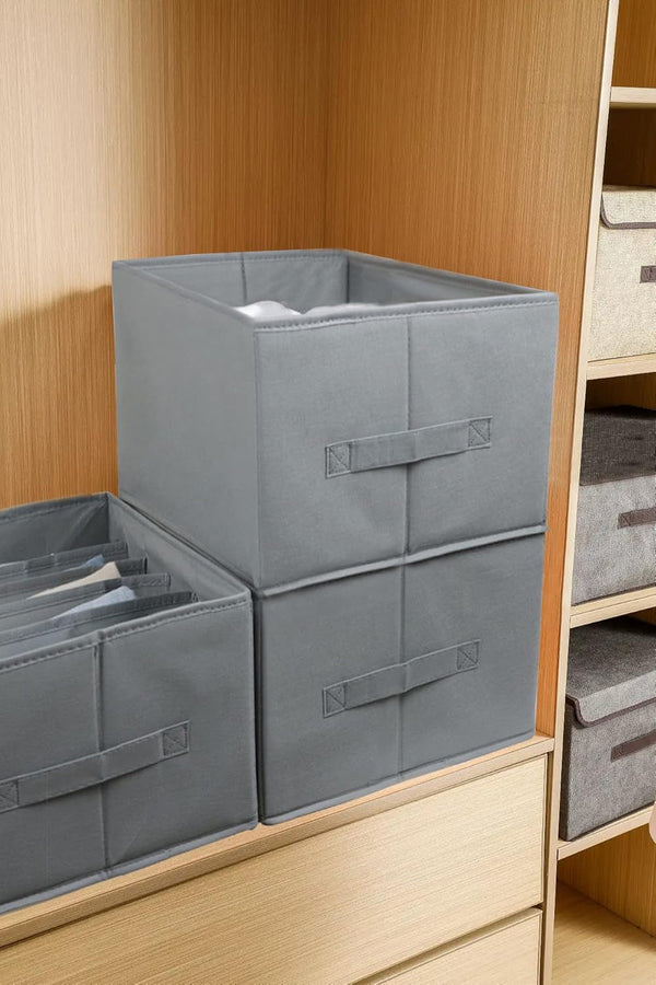 Extra Large Clothes Closet Organizer 6 Compartments for Jean Sweater Sheets to Shirt - Divided Clothing Storage Boxes for Closet, Wordrobe, Bedroom, Shelf (4Pc Gray)4