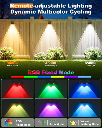 Solar Fence Lights with Remote Control 12 Pack, 50 LM Fence Lights4