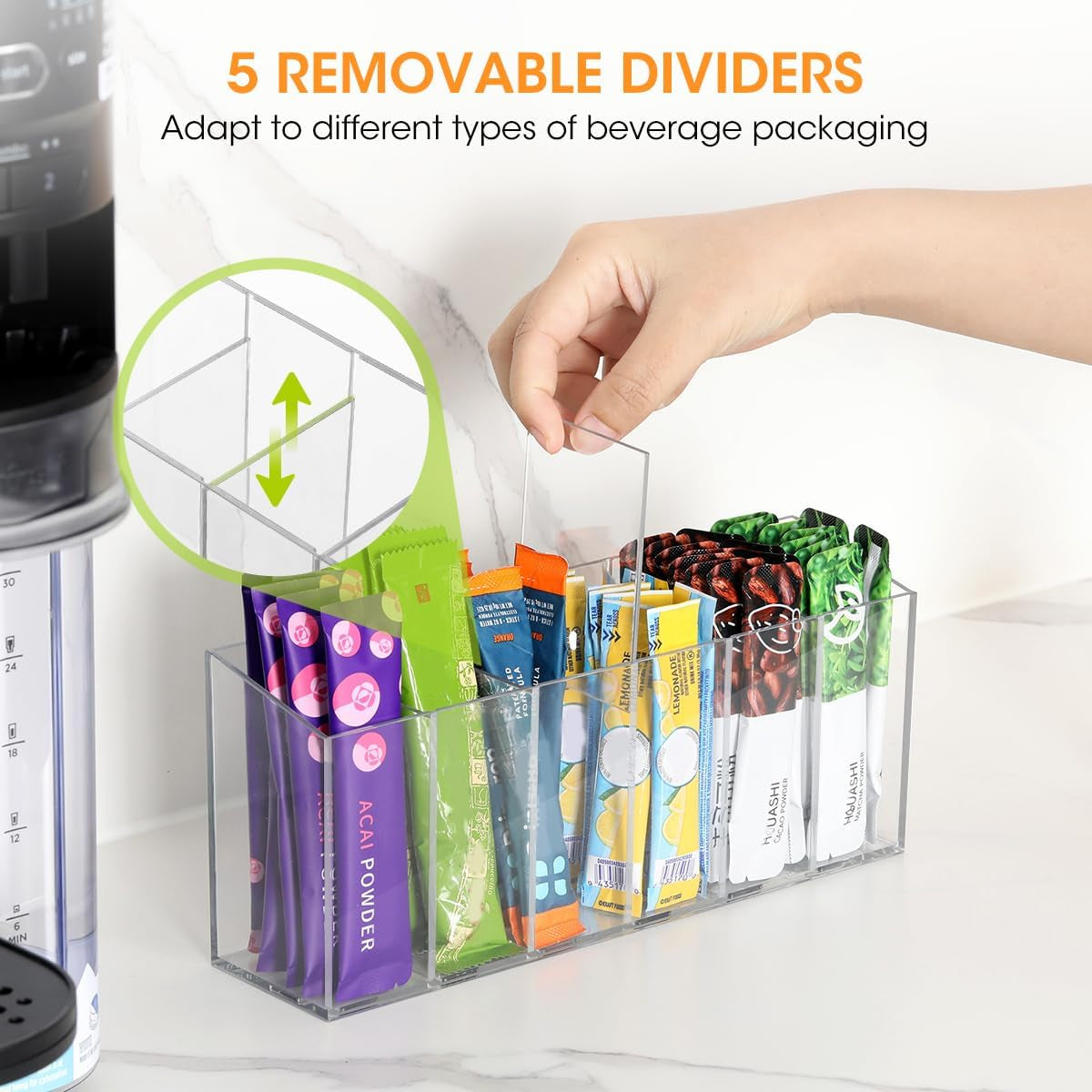 drink-packet-organizer-water-drink-packet-holder-with-removable-divider-water-flavor-packet-organization-container-for-kitchen-organizers-and-storage-6-compartments