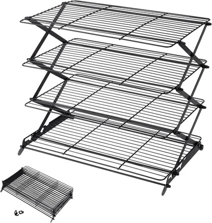 2/3/4-Tier Upgraded Collapsible Cooling Rack with Adjustable 3 Setting Design Stackable Roasting Cooking Drying Wire Cooling Rack for Cookies Baking Gifts for Women1