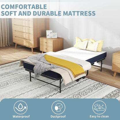 Folding Bed with 5 Inch Mattrees, 75"X38" Rollaway Beds for Adults7