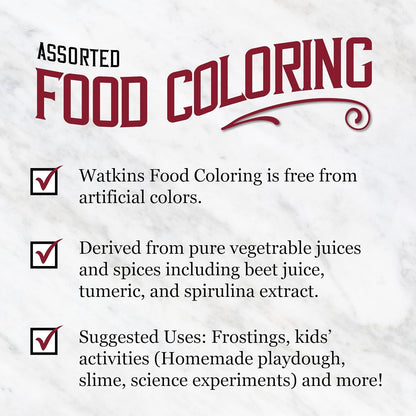 Assorted Food Coloring, 1 Each Red, Yellow, Green, Blue, Total Four 0.3 Oz Bottles, 4 Count (Pack of 1)5