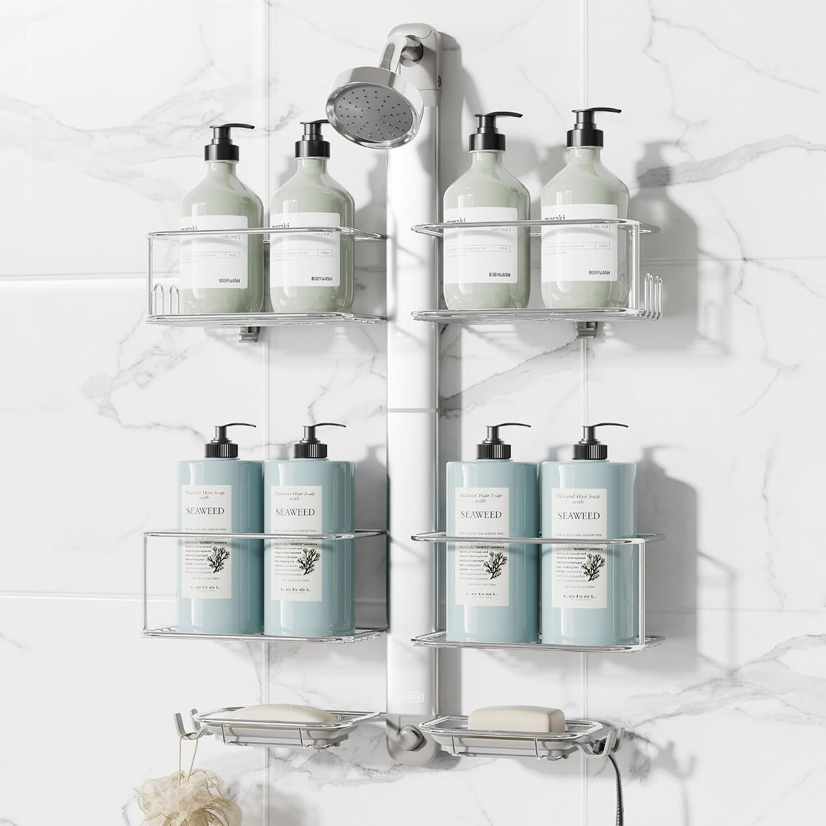 silver-hanging-shower-caddy
