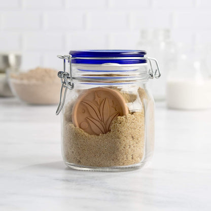 Brown Sugar Saver and Softener Disc with Elegant Leaf Design, Multiple Uses for Food Storage Containers, Reusable and Food Safe, Terracotta, 2 Pack6