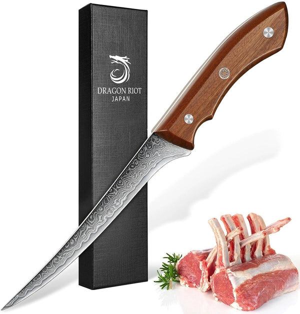 6 Inch Damascus Boning Knife, VG10 Steel Meat Trimming Knife | VG10 Steel Core, Ergonomic Wood Handle, for Deboning, Trimming and Filleting Meat and Poultry1