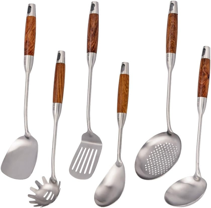 304-stainless-steel-kitchen-utensils-set-with-wood-handle-6-pcs-metal-cooking-utensils-set-metal-spoon-kitchen-essentials-non-stick-and-heat-resistant-easy-to-clean