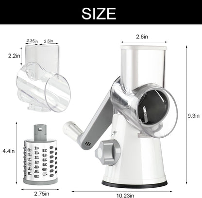 Rotary Cheese Grater Hand Crank Cheese Shredder, White5