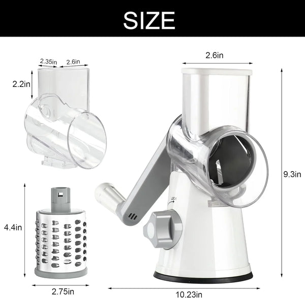 Rotary Cheese Grater Hand Crank Cheese Shredder, White5