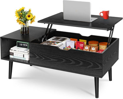 Lift Top Coffee Table, Wood Coffee Table for Living Room Home Black | Wood,Lift Top, Hidden Compartment, Storage Shelf, Center Table, Home, Living Room, Office1