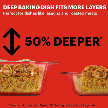 Deep (9X13") Glass Baking Dish with Lid, Deep Casserole Dish | Preheated Oven, Freezer & Microwave Safe3