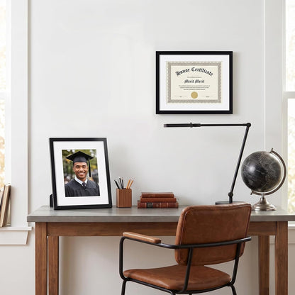 8.5X11 Picture Frame Set of 6 with Plastic Cover, PVC, Black2