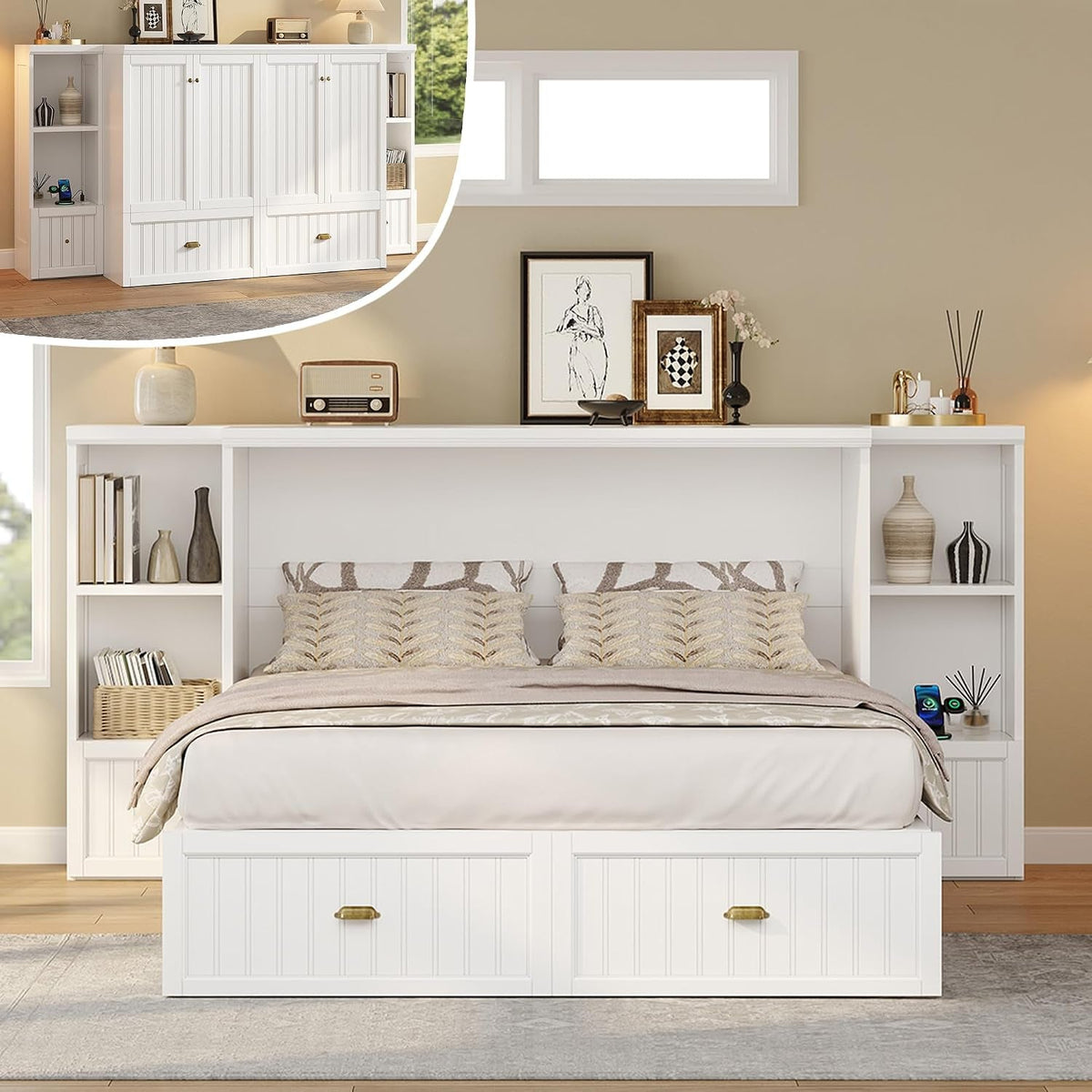 full-size-murphy-bed-with-bedside-tables-charging-station