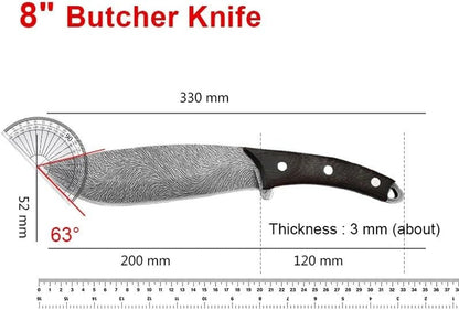 Meat Cleaver, 8 Inch Chinese Butcher Knife Wood Handle Knives Slicing Bone Chopping Knives Ultra-Sharp Bone Cutter Kitchen Tool2