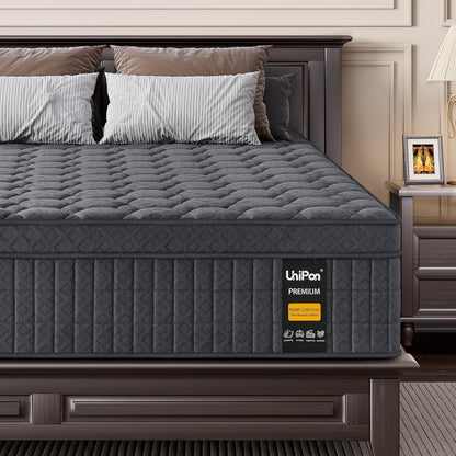 Medium Firm Mattress Queen 14 Inch, Hotel Style Hybrid Mattress with Back and Lumbar Support, Fiberglass Free, 365 Nights Trial, 10 Years Warranty1