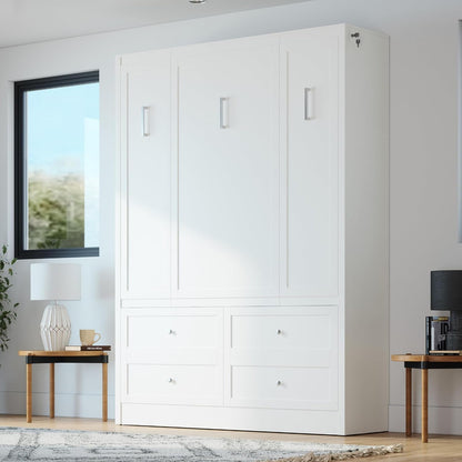 Azores Queen Murphy Bed | Engineered and Solid Wood Construction - No Melamine Used | Smooth Painted Finish | Queen Size Murphy Bed Cabinet | Wall Bed1