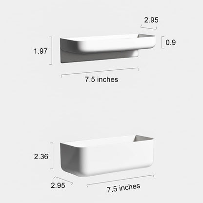 2 Styles Adhesive Plastic Floating Shelves Stick on Wall Mounted Shower Organizer Caddy for Bathroom Kitchen Cabinet Extra Storage(Short+Tall)6