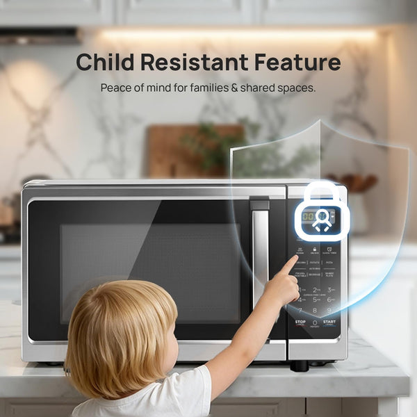 0.7 Cu. Ft Countertop Microwave Ovens, Microwave Oven 700 Watts with LED Lighting,Turntable and Child Lock,Compact Microwave Perfect for Apartments and Dorms,Easy Clean Interior, Black7