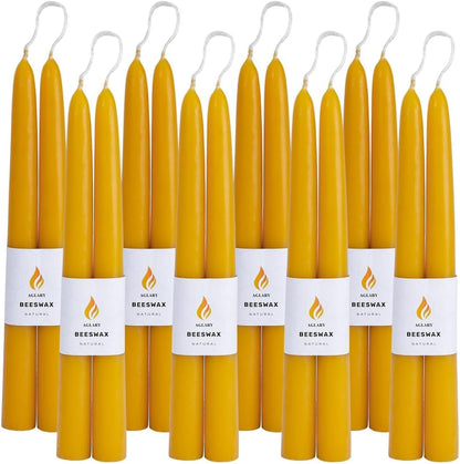 16PCS 9" Natural Beeswax Taper Candles, Dripless Smokeless, Long Lasting1