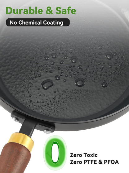 Carbon Steel Skillet, 11-Inch Nonstick Frying Pan | Season-Free Enameled Carbon Steel Pan,Stay-Cool Wooden Handle, Non Toxic, PTFE & PFOA Free Oven-Safe5