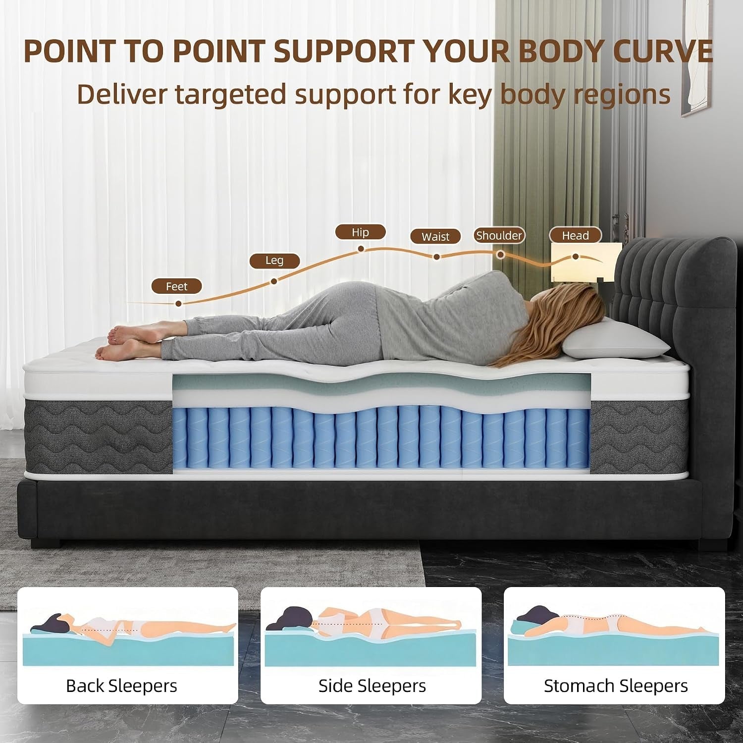 gray-queen-mattress-12-inch-queen-size-hybrid-memory-foam-mattress