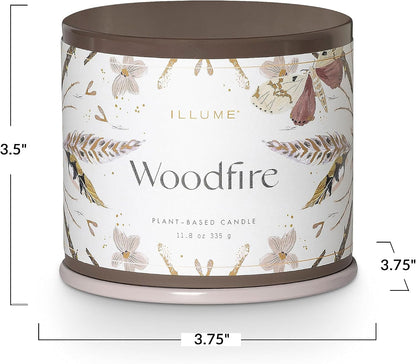 Illume, Candle Tin Woodfire Vanity 11.9 Ounce2