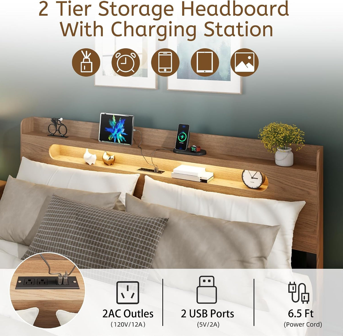 king-size-wood-bed-frame-with-2-tier-shelf-headboard-walnut