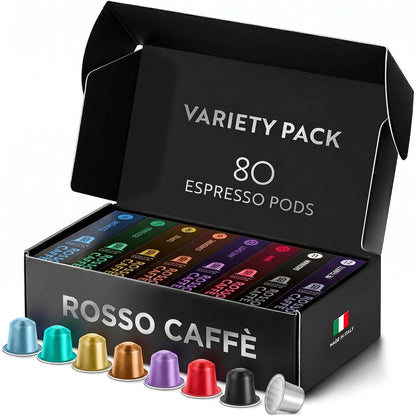 Espresso Pods for Nespresso Original Machines, Variety Pack 80 | 8 Signature Blends • Italian Made • Rich Crema • Medium to Dark Roast1