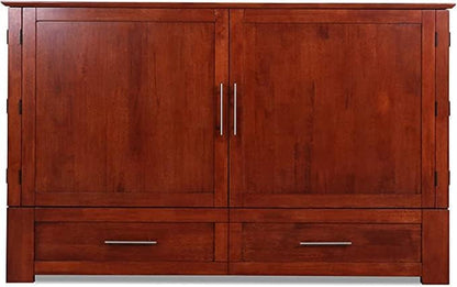 Emurphybed Daily Delight Murphy Cabinet Chest Bed with Charging Station 8 Inch, Queen (Cherry)4
