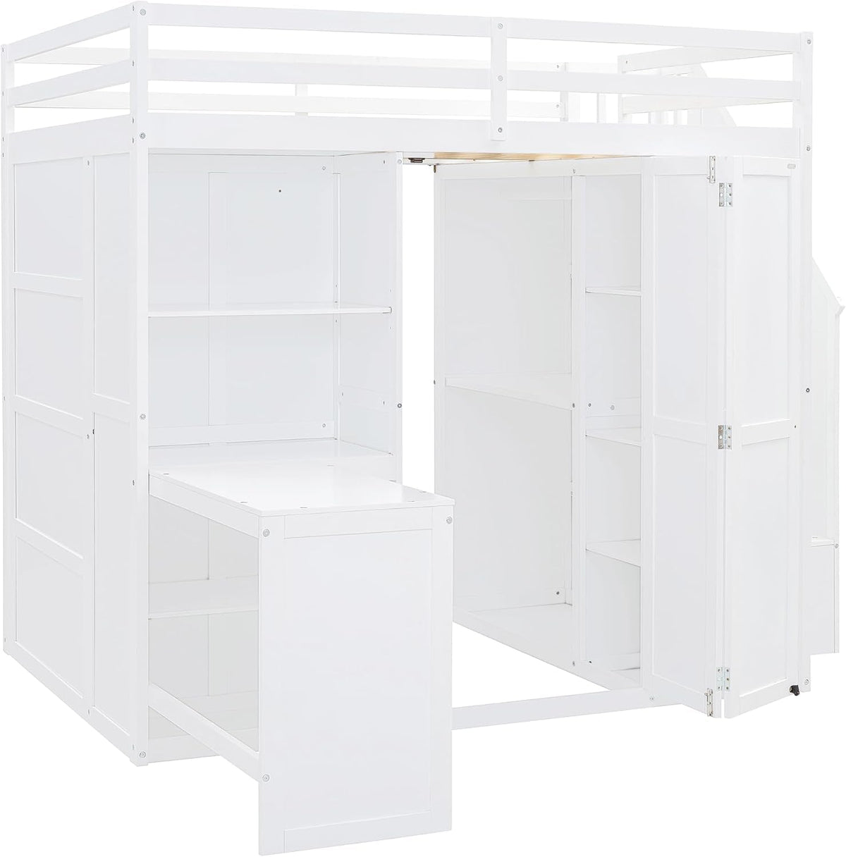 full-size-loft-bed-wood-bedframe-with-wardrobe-storage-stairs-desk-and-shelves-for-kids-teens-adults-bedroom-white