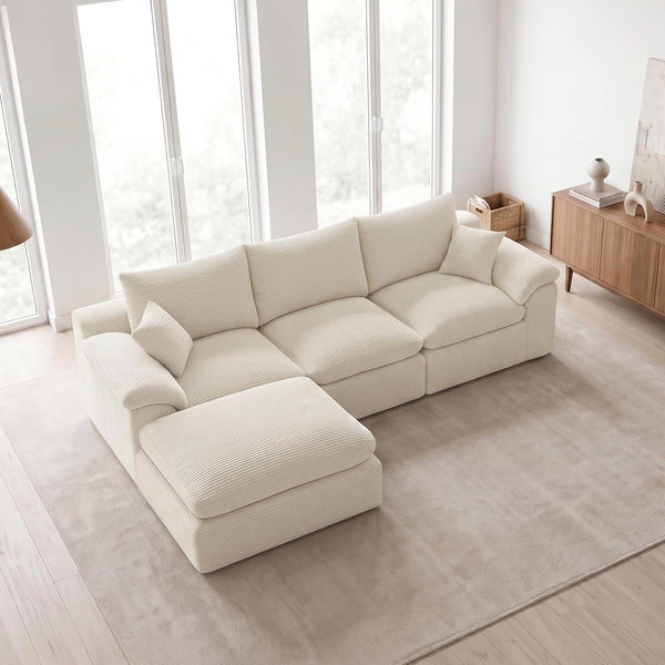 Cloud Sectional Couch, Boneless Couches for Living Room, Beige8