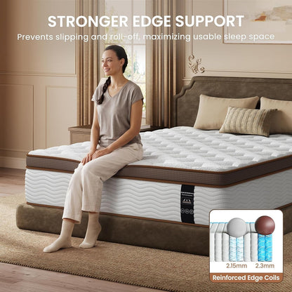 Firm Queen Size Mattress - 12 Inch Hybrid Queen Mattress in a Box - Back Pain Relief, Premium Support & Low Motion Transfer with Advanced Pocket Springs, Certipur-Us Certified8