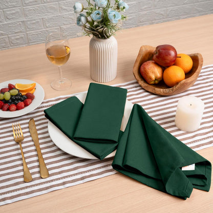Solid Cloth Napkins Set of 6 Forest Green 100% Cotton Dinner Napkins 18X18 Inches - Soft, Reusable, Absorbent & Washable, Ideal for Wedding Events Farmhouse Parties Hotel & Everyday Use4