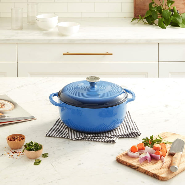 Essential Enamel Cast Iron Dutch Oven, 4.5 Quart, Caribbean Blue | Oven-Safe Enamel Cookware up to 500°F, Heat-Retaining Braising & Roasting Pot, Pfas-Free & Induction-Safe Enameled Cookware11
