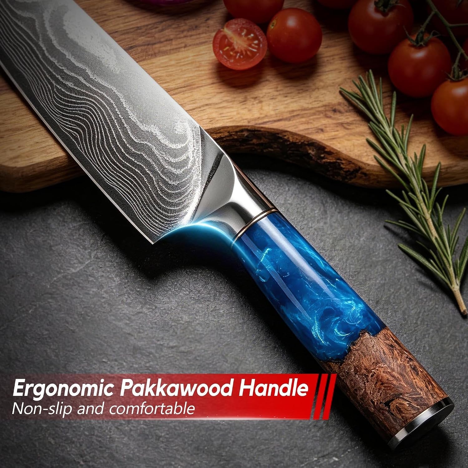 damascus-high-carbon-chefs-knife-ergonomic-handle8in-blueresin