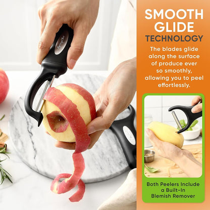Swivel Vegetable Peeler & Y Potato Peeler W/Soft Grip Handles | Apple Peelers with Ultra Sharp Stainless Steel Blades, Multifunctional Peelers for Kitchen, Perfect for Carrot, Veggie, Fruit3