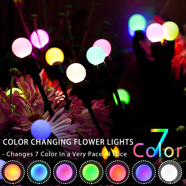 Solar Garden Lights, Starburst Swaying Light - Swaying When Wind Blows, Solar Lights Outdoor Decorative, Color Changing RGB Light for Yard Patio Pathway Decoration(2 Pack)6