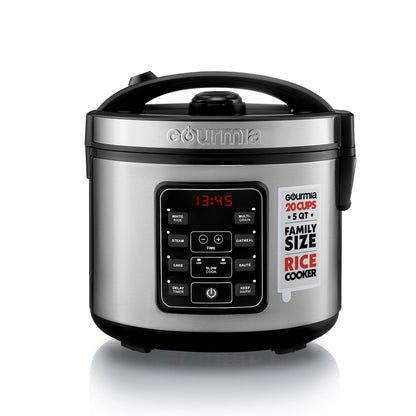 Rice Cooker – 5 Qt Capacity, 20 Cup Cooked, 10 Cup Uncooked, Digital Controls, 6 Cooking Presets, Grain Cooker & Steamer, Nonstick Pot, Steam Tray, Delay Timer, Keep Warm, Stainless Steel1