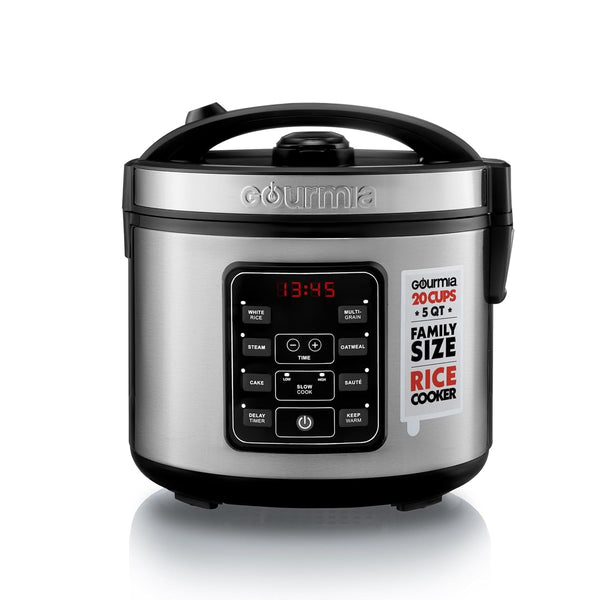 Rice Cooker – 5 Qt Capacity, 20 Cup Cooked, 10 Cup Uncooked, Digital Controls, 6 Cooking Presets, Grain Cooker & Steamer, Nonstick Pot, Steam Tray, Delay Timer, Keep Warm, Stainless Steel1