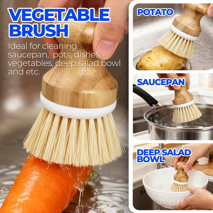 6 Pack Dish Brush with Bottle Brush Scrub Brush Straw,Yellow | Dish Brush, Palm Scrub Brush and Straw Brush, Dish Scrubber Long Handle for Dish Bottle Cup Skillet Wok Pot Pan Cast Iron2