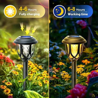 Solar Garden Light Outdoor：6 Pack LED Waterproof Pathway Lighting - Uniquely Designed Modern Durable Decorative Lights for Lawns Walkways Backyards - Gifts for Gardening Enthusiasts3