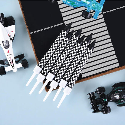 36 Pcs Racing Cars Themed Birthday Candles, Black and White Checkered Flag Candles, Kid'S Party Decoration2
