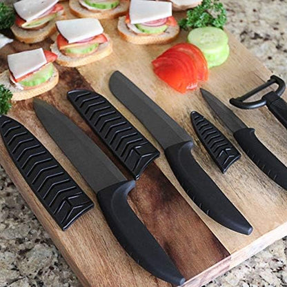 IV World Class Professional Series Black 7-Piece Ceramic Kitchen Knife Set - Sharpest Knives - Maintain Precision Cut: Never Dulls & Won'T Rust or Stain2