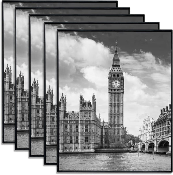 Front Loading Black Picture Frame 8X10 Set of 5 Wall and Table Mounting1